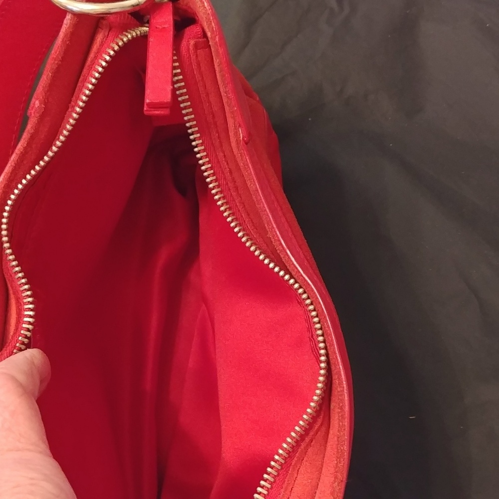 Red leather handbag - Picture 4 of 4